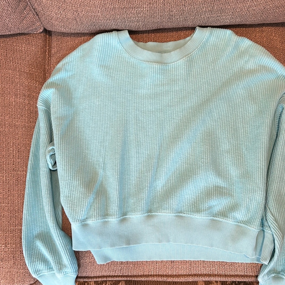 Aerie blue cropped crew neck